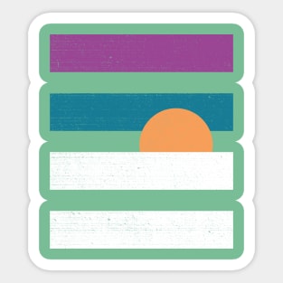 Sunset Snow Day Vintage Sticker